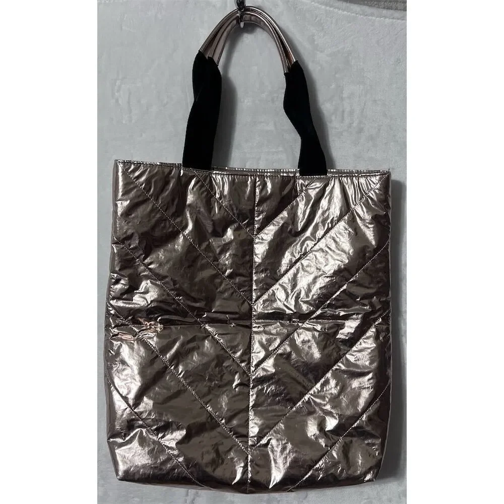 Victoria's Secret Rose Gold Chevron Quilted Tote Bag